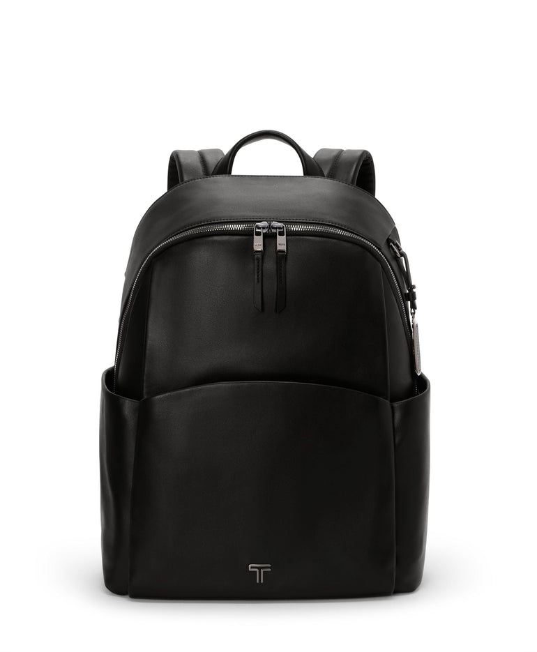 Tumi Backpacks Black/Gunmetal Tumi Voyageur Leather Raina Large Backpack
