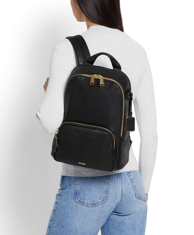 Tumi Backpacks Black Leather Tumi Voyageur Hannah Backpack