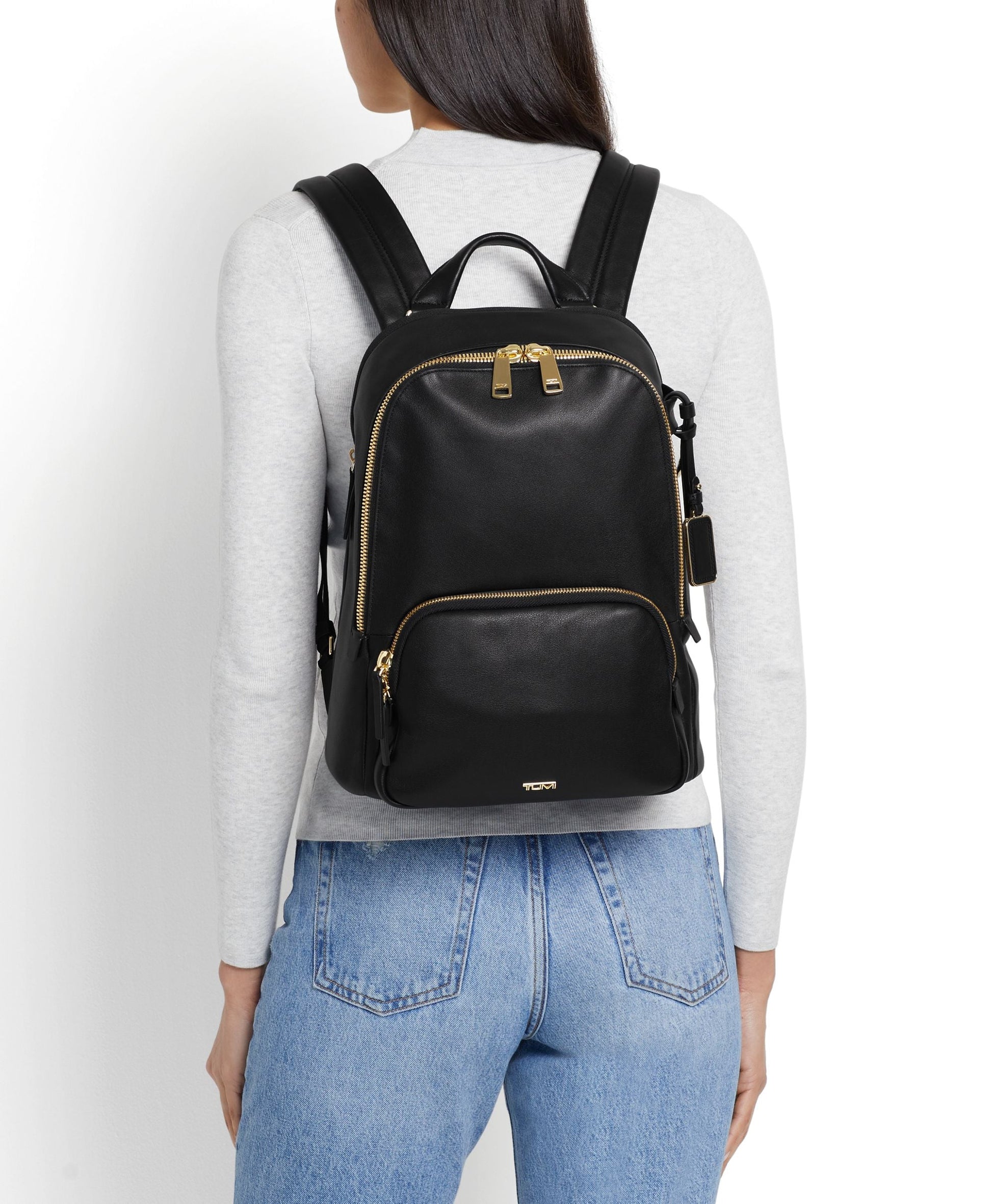 Tumi Backpacks Black Leather Tumi Voyageur Hannah Backpack