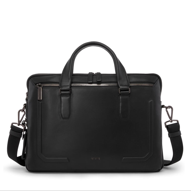 Tumi Briefcases Black Bombe Tumi Harrison Sycamore Slim Brief - Leather