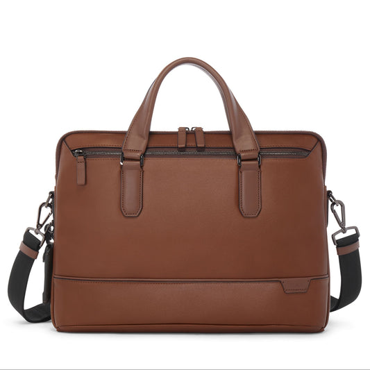 Tumi Briefcases Cognac Tumi Harrison Sycamore Slim Brief - Leather