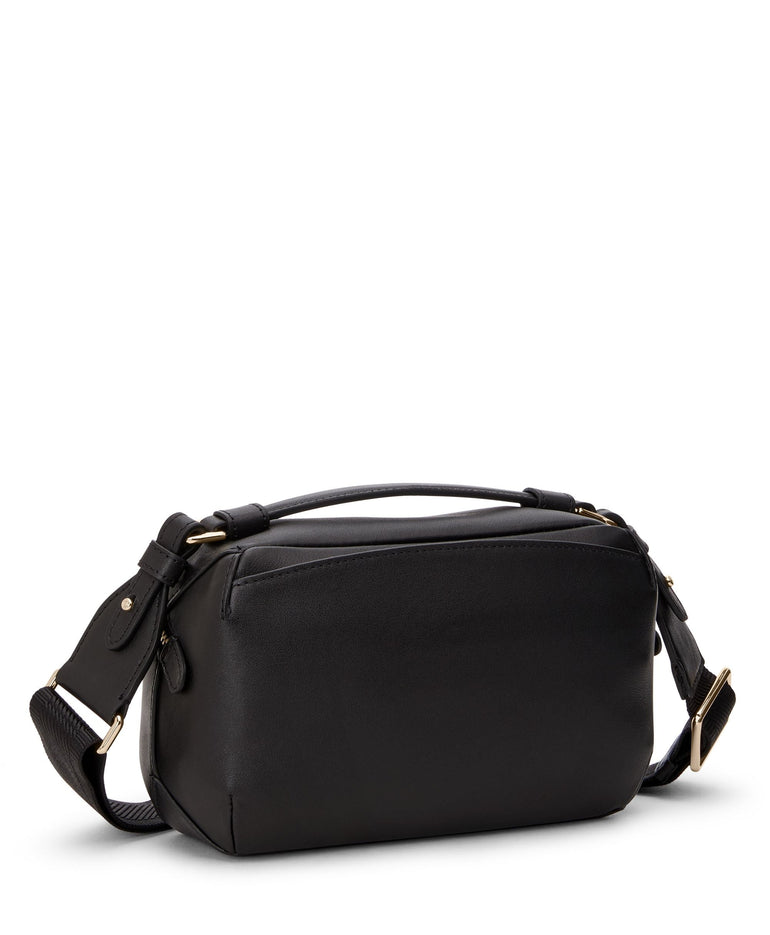 Tumi Cross-Body Bag Black/Light Gold Tumi Voyageur Leather Berlin Crossbody