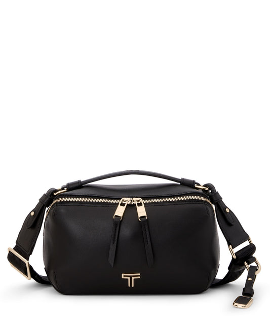 Tumi Cross-Body Bag Black/Light Gold Tumi Voyageur Leather Berlin Crossbody