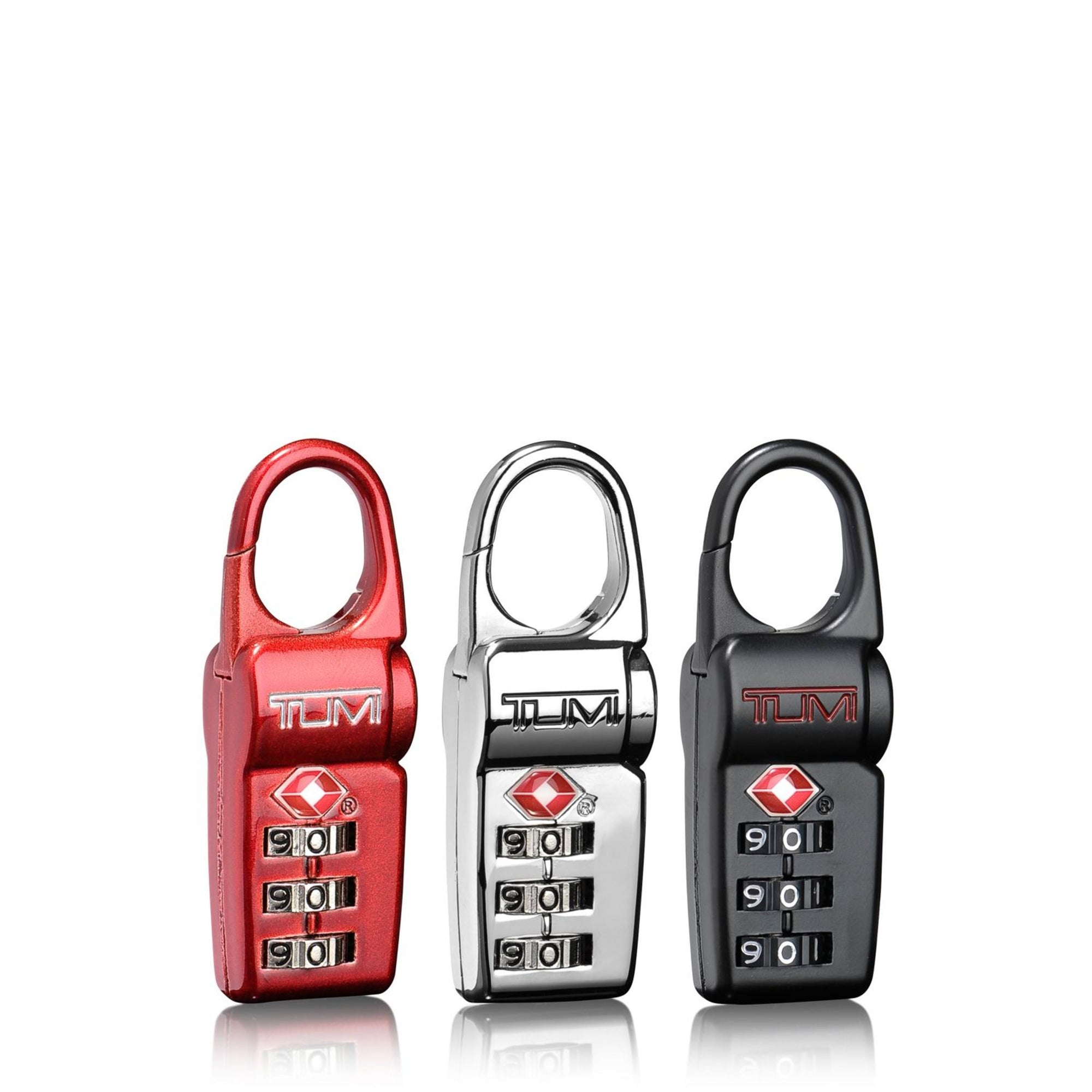 Tumi Locks Black/Silver/Red Tumi TSA Lock Box Set Of 3
