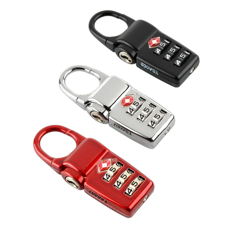Tumi Locks Black/Silver/Red Tumi TSA Lock Box Set Of 3