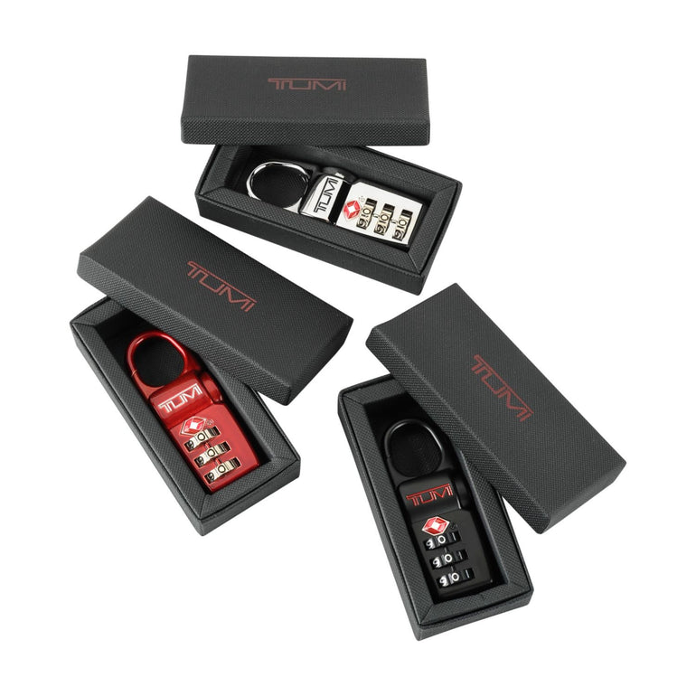Tumi Locks Black/Silver/Red Tumi TSA Lock Box Set Of 3