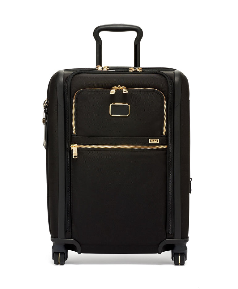 Tumi Luggage Black/Gold Tumi Alpha Continental Dual Access 4 Wheeled Carry-On Luggage