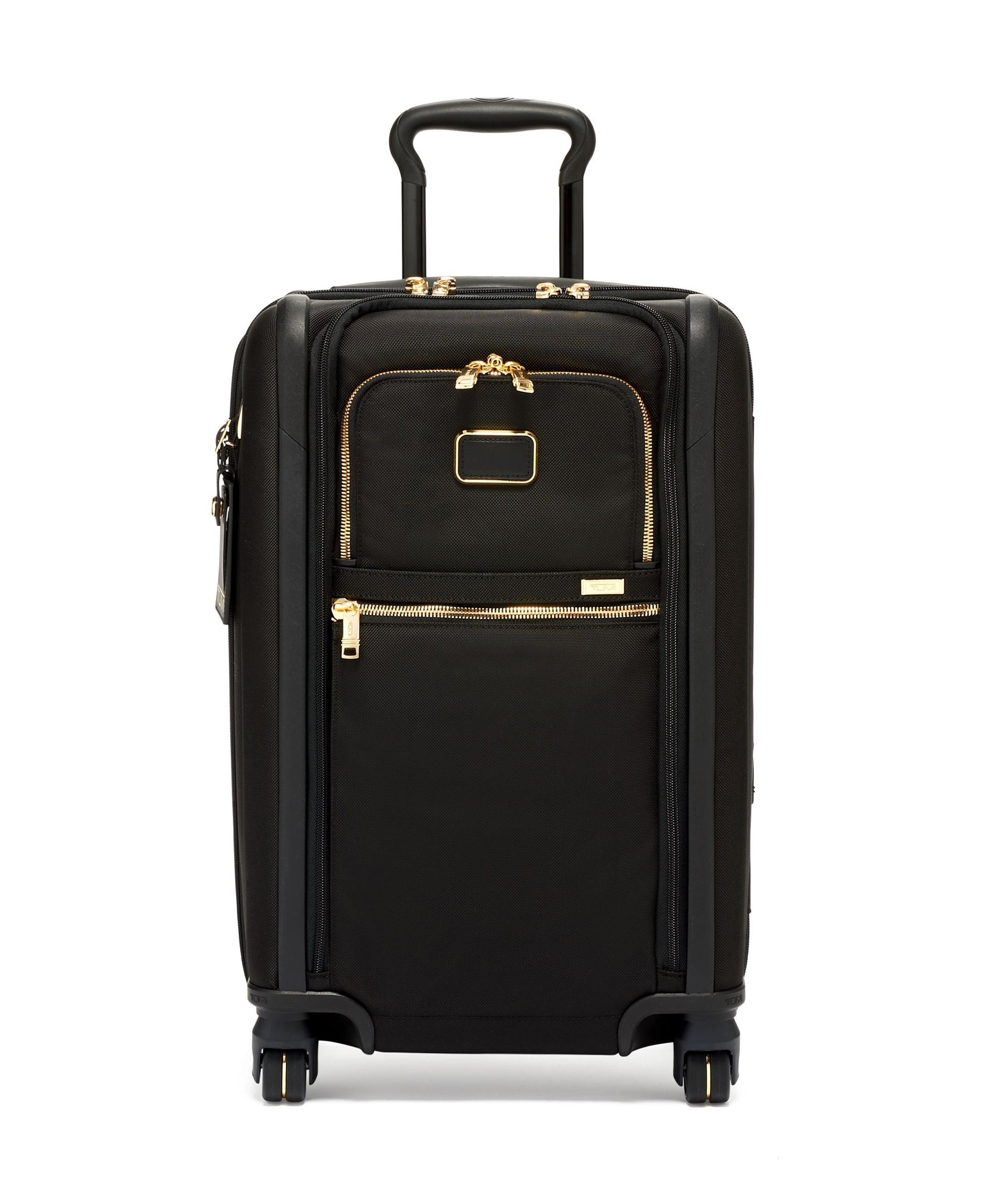 Tumi Luggage Black/Gold Tumi Alpha International Dual Access 4 Wheeled Carry-On Luggage