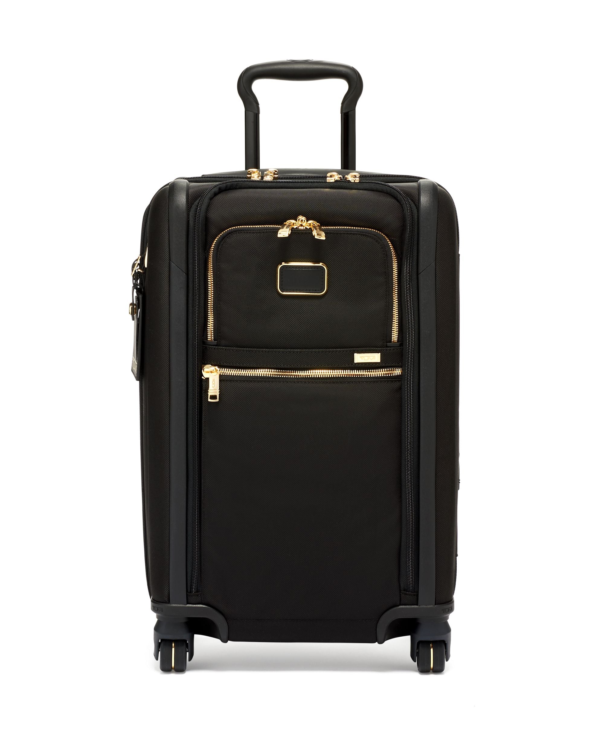 Tumi Luggage Black/Gold Tumi Alpha International Dual Access 4 Wheeled Carry-On Luggage