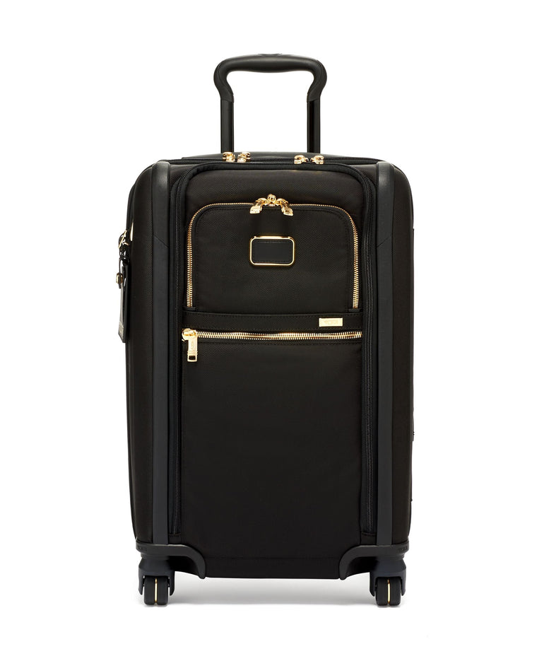 Tumi Luggage Black/Gold Tumi Alpha International Dual Access 4 Wheeled Carry-On Luggage