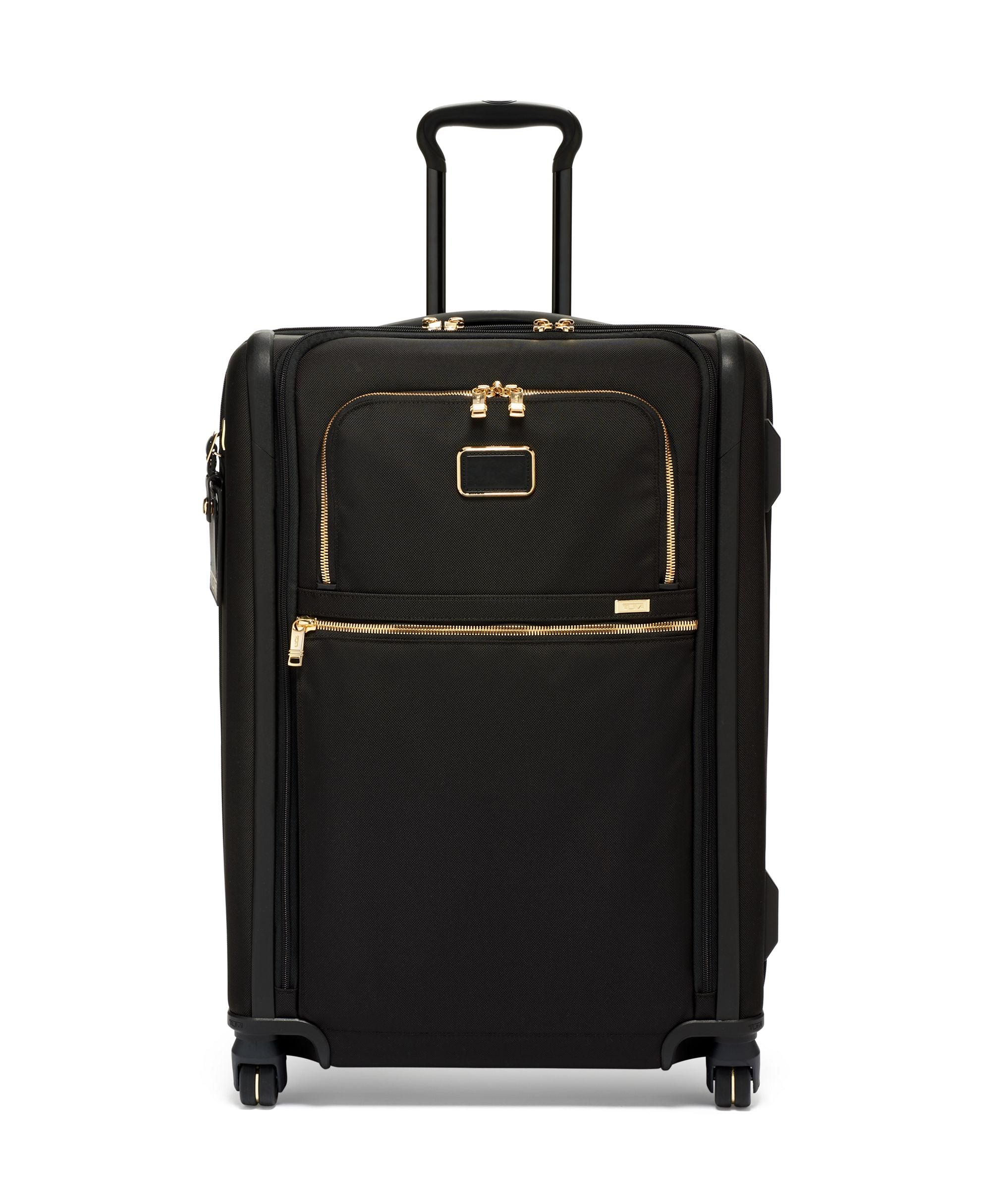 Tumi Luggage Black/Gold Tumi Alpha Short Trip Expandable 4 Wheeled Packing Case Medium Luggage