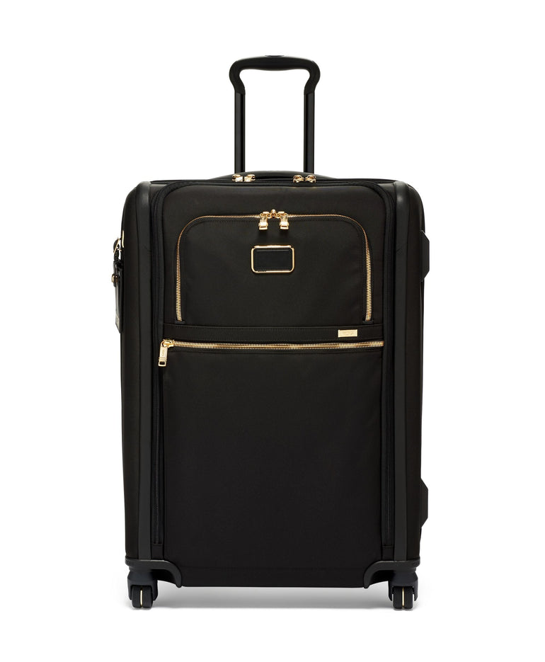 Tumi Luggage Black/Gold Tumi Alpha Short Trip Expandable 4 Wheeled Packing Case Medium Luggage