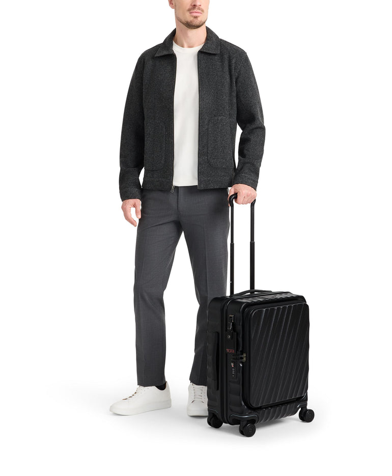 Tumi Luggage Black Textured Tumi 19 Degree Front Access Expandable Carry-On Luggage