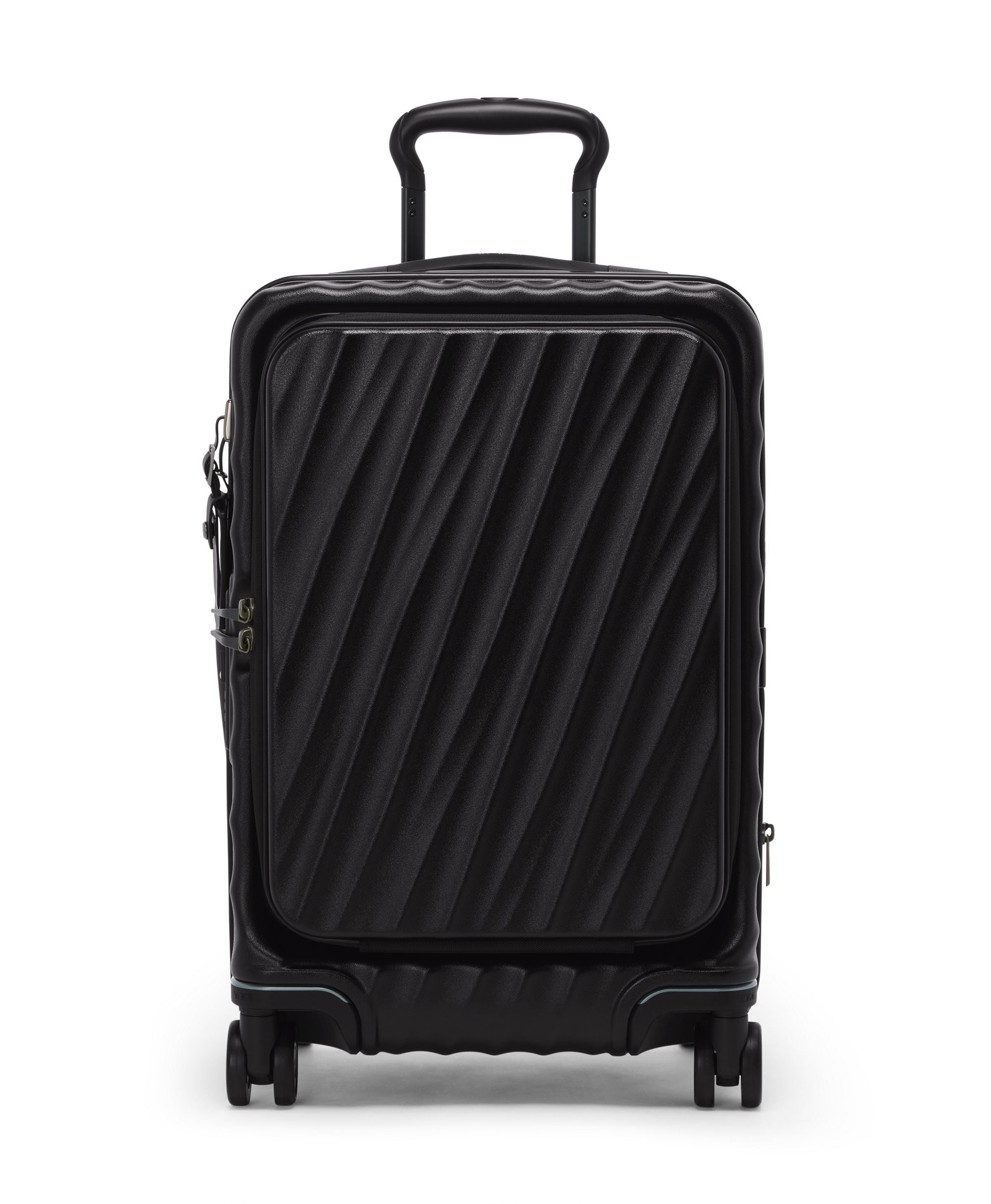 Tumi Luggage Black Textured Tumi 19 Degree Front Access Expandable Carry-On Luggage
