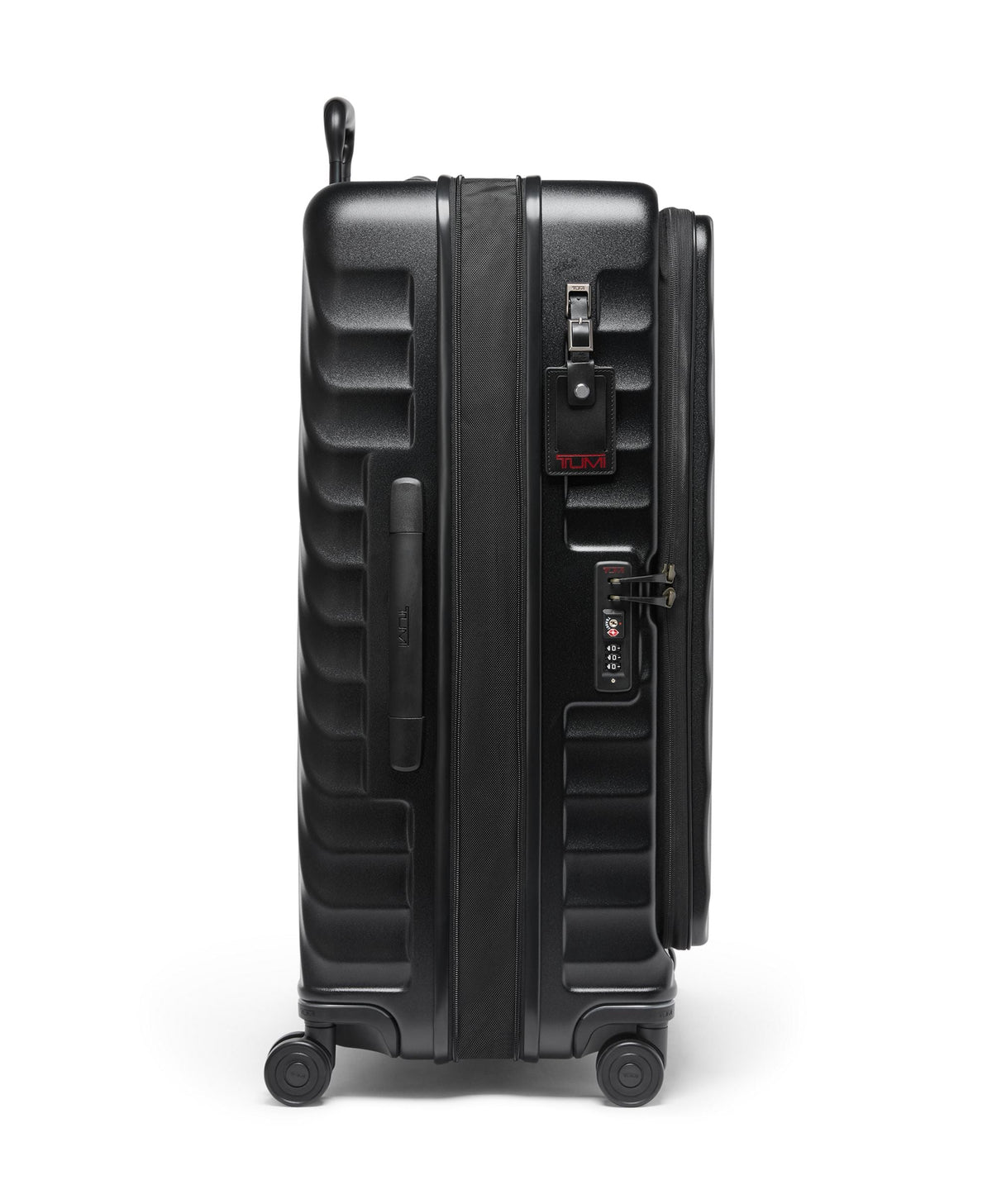 Tumi Luggage Black Textured Tumi 19 Degree Large Front Access Expandable Checked Luggage