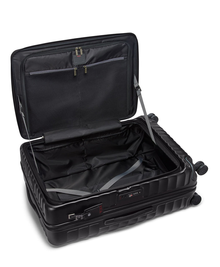 Tumi Luggage Black Textured Tumi 19 Degree Large Front Access Expandable Checked Luggage