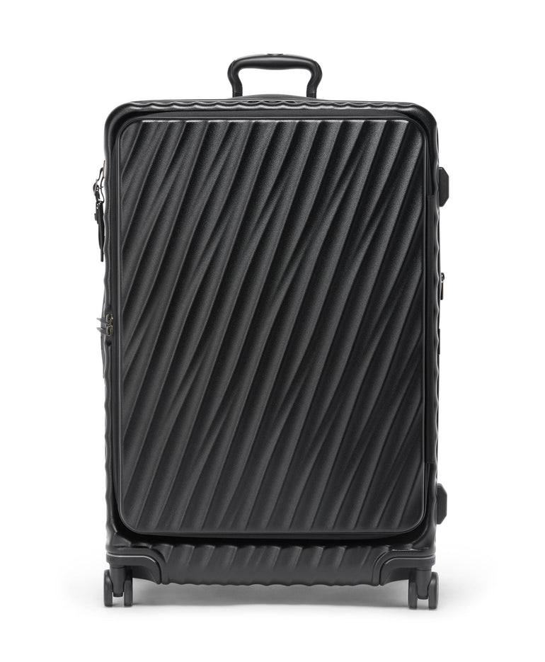 Tumi Luggage Black Textured Tumi 19 Degree Large Front Access Expandable Checked Luggage