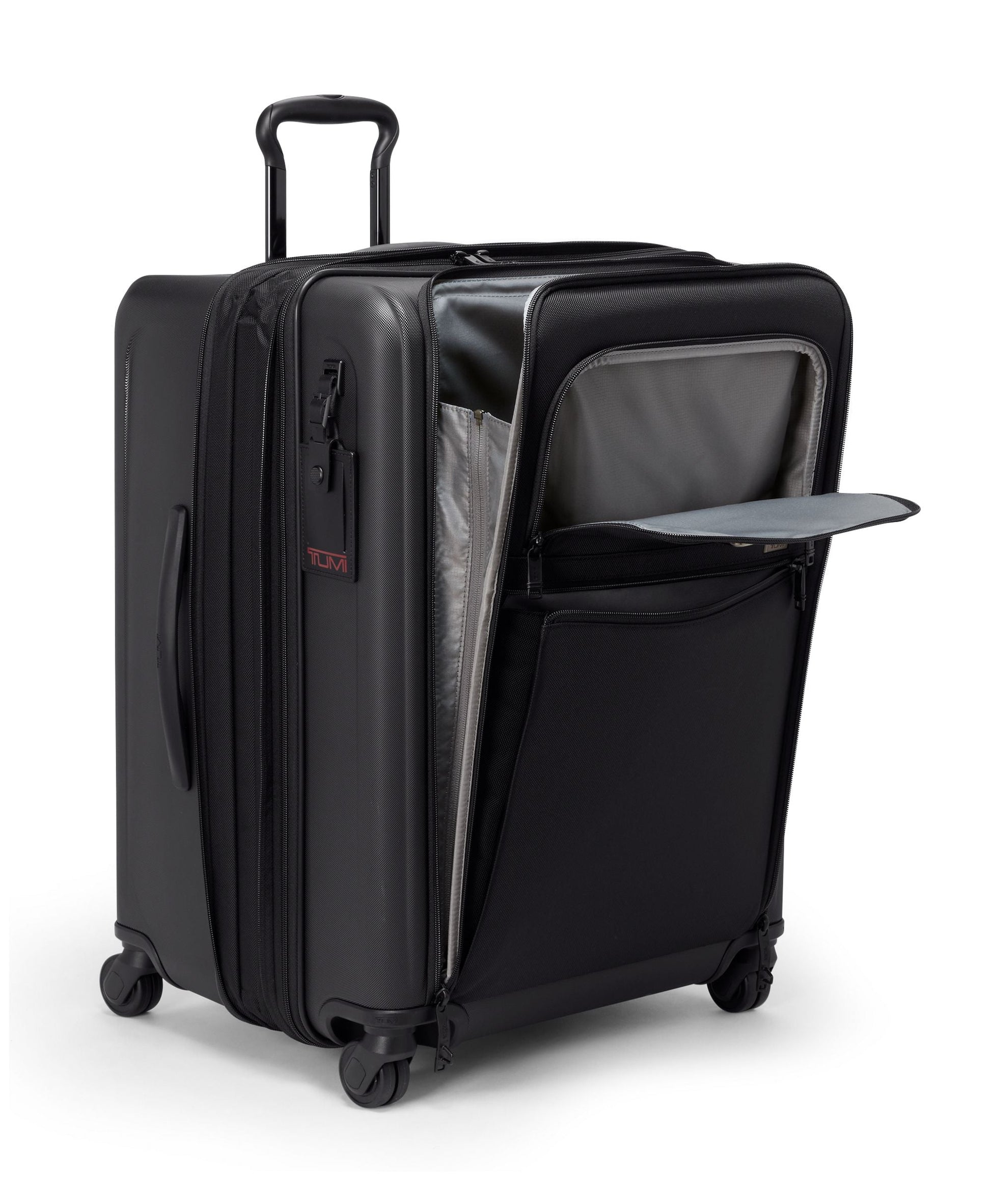 Tumi Luggage Black Tumi Alpha Hybrid Medium Trip Expandable 4 Wheeled Packing Case Large Luggage