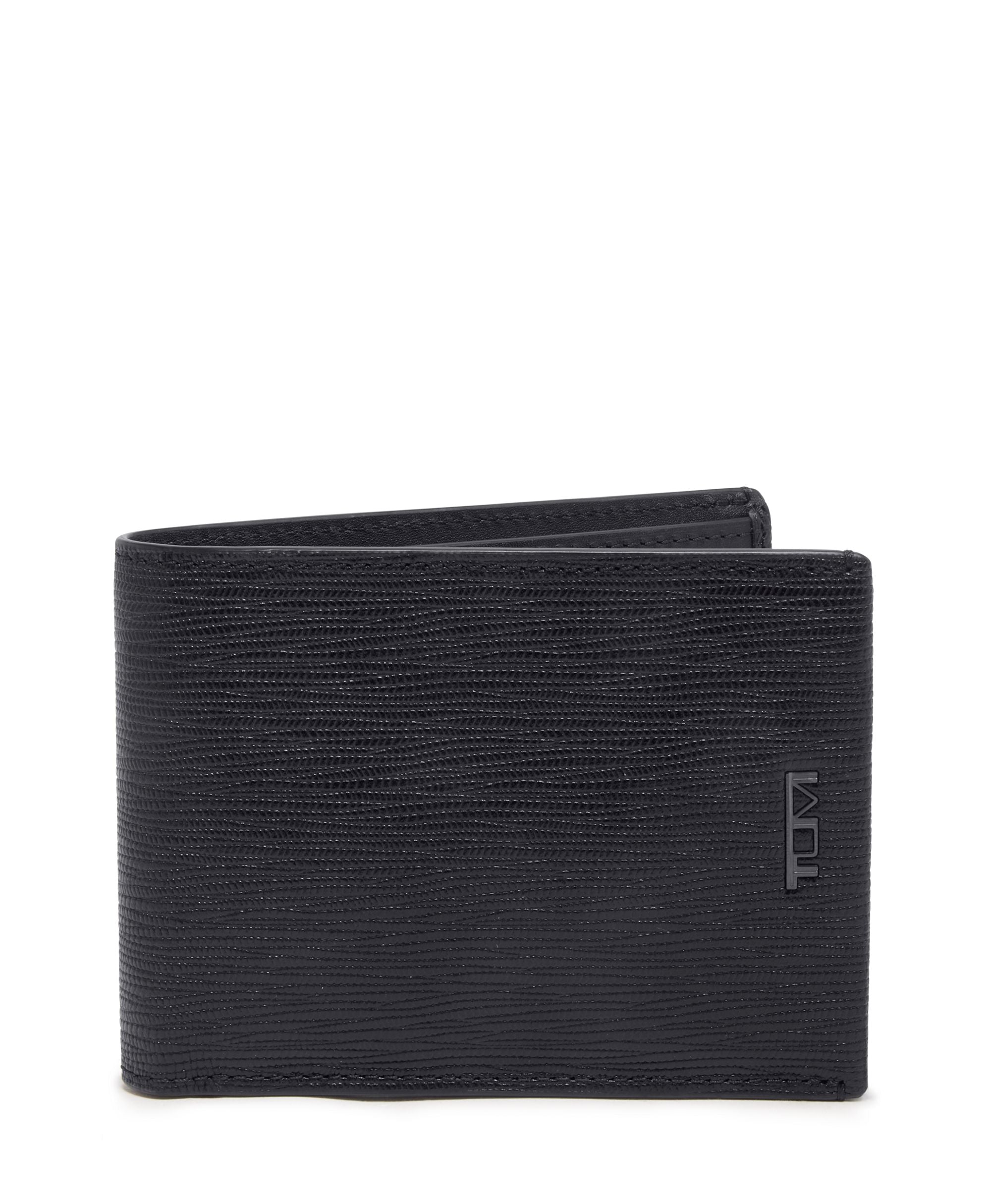 Tumi Wallets Black Embossed Tumi Nassau Double Billfold