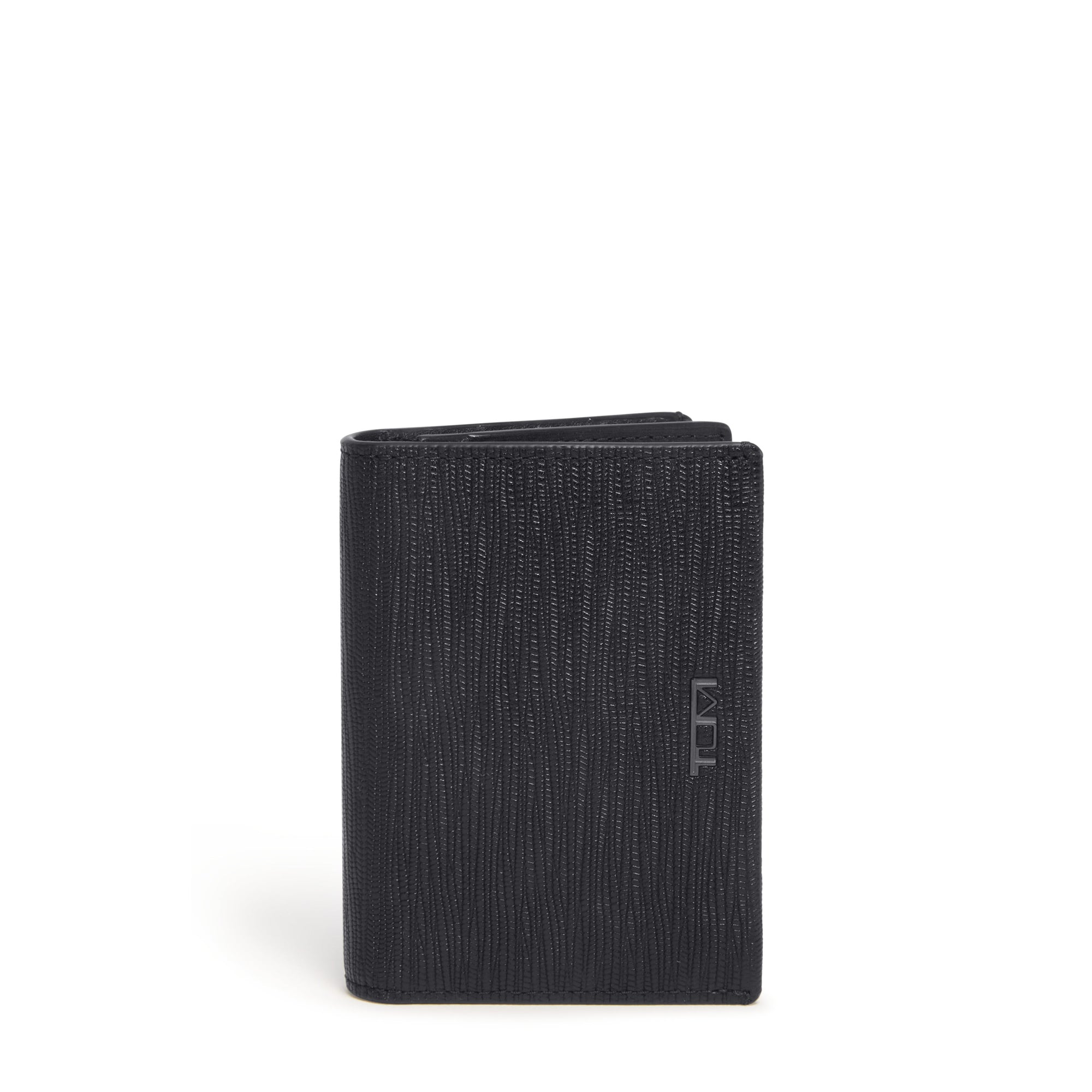 Tumi Wallets Black Embossed Tumi Nassau Gusseted Card Case