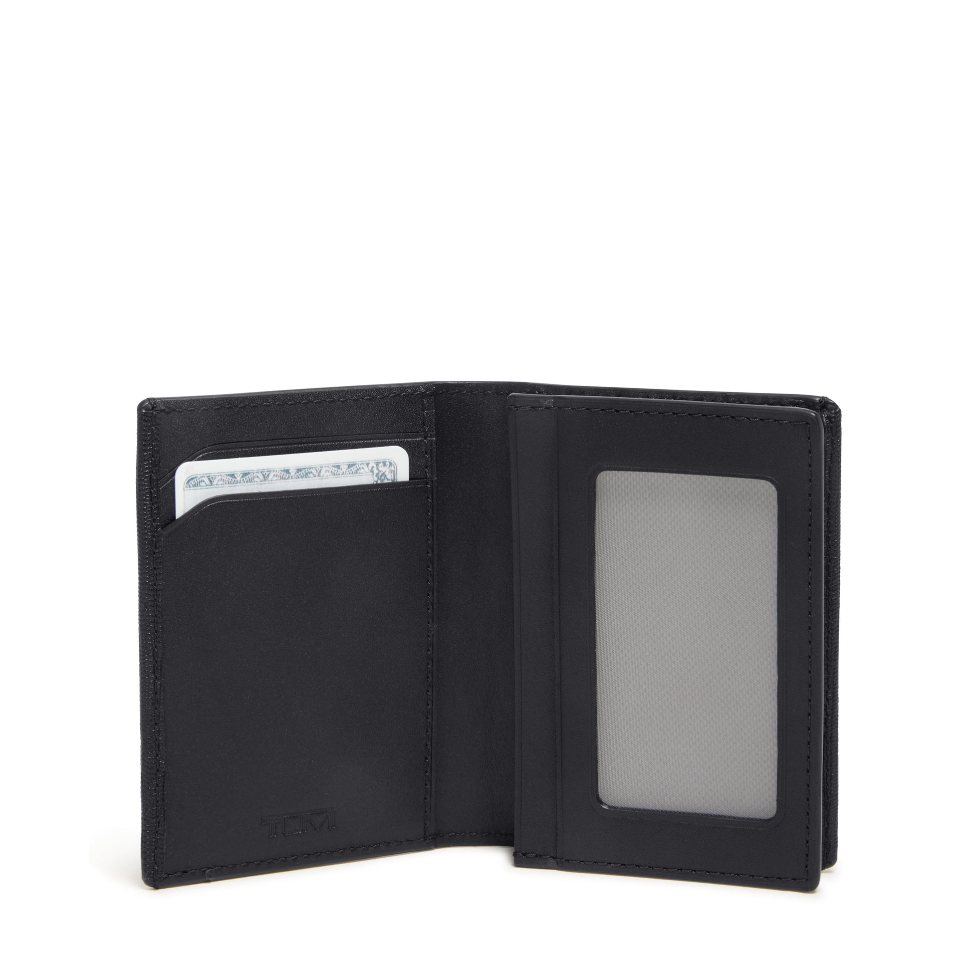 Tumi Wallets Black Embossed Tumi Nassau Gusseted Card Case