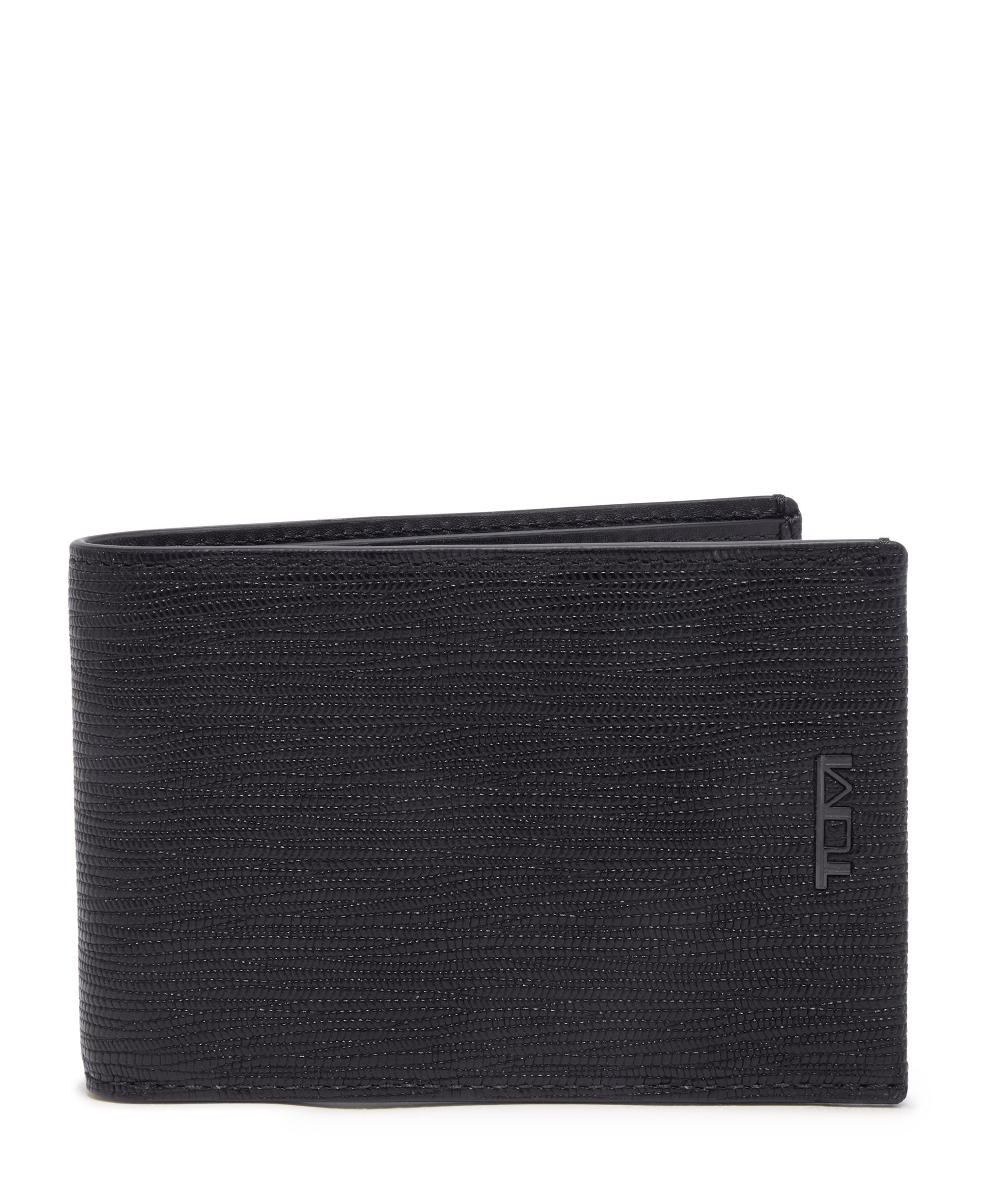 Tumi Wallets Black Embossed Tumi Nassau Slim Single Billfold