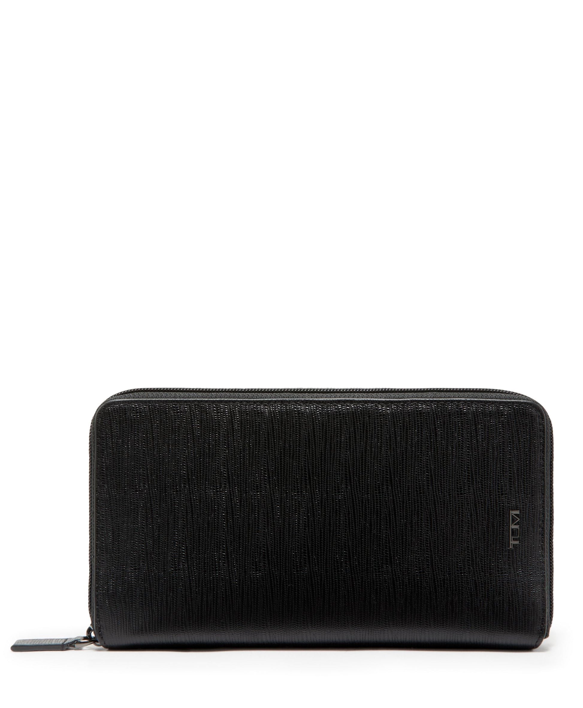 Tumi Wallets Black Embossed Tumi Nassau Travel Wallet