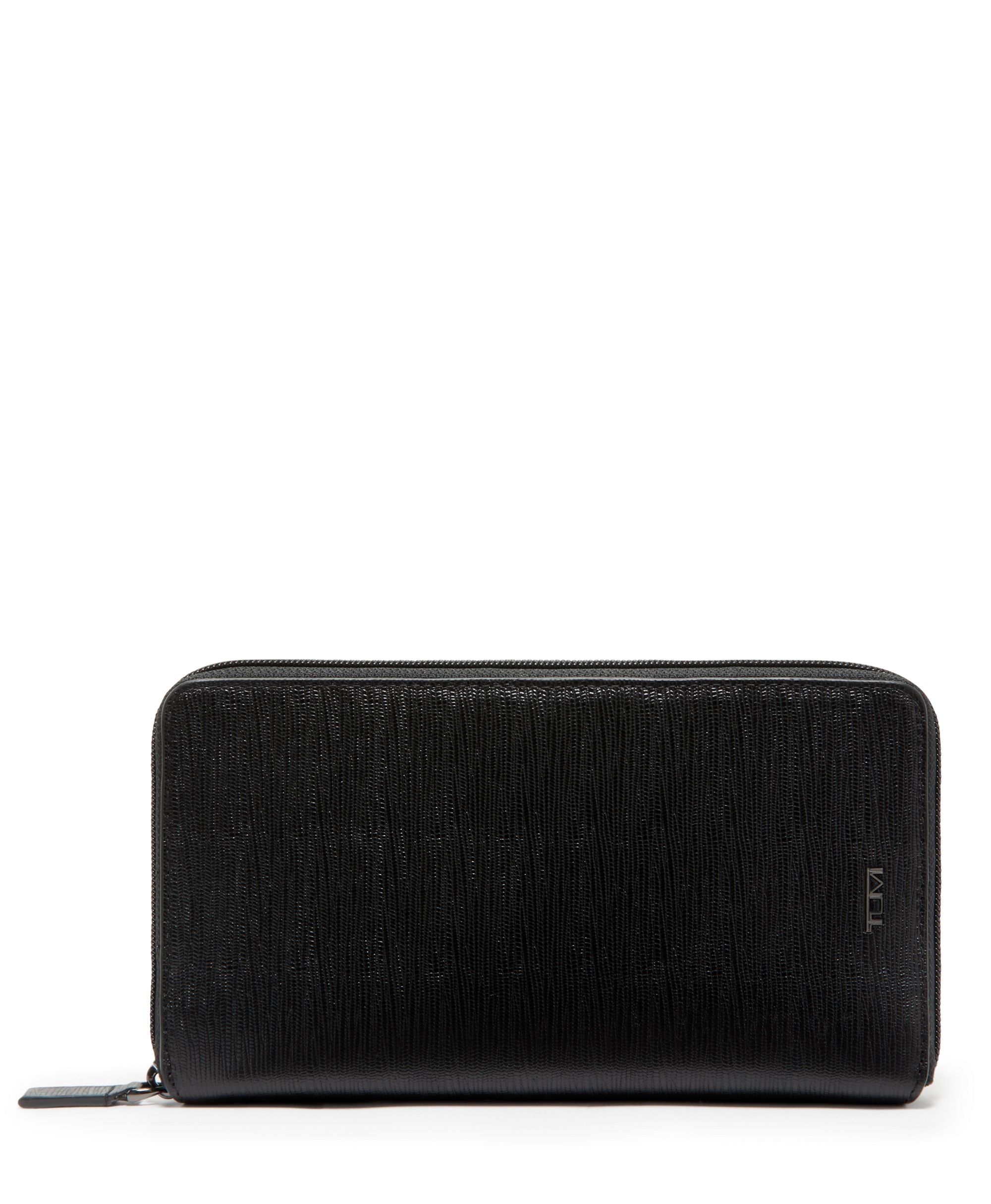Tumi Wallets Black Embossed Tumi Nassau Travel Wallet