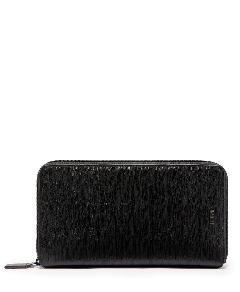 Tumi Wallets Black Embossed Tumi Nassau Travel Wallet