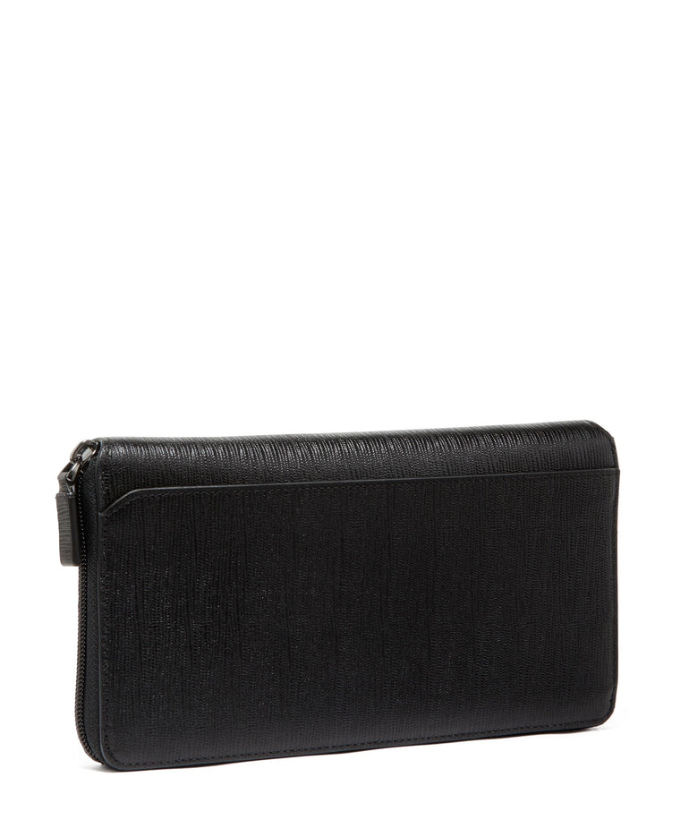 Tumi Wallets Black Embossed Tumi Nassau Travel Wallet