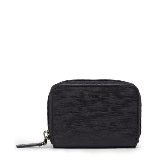 Tumi Wallets Black Embossed Tumi Nassau Zip-Around Card Case