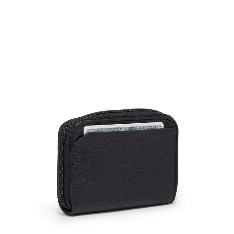 Tumi Wallets Black Embossed Tumi Nassau Zip-Around Card Case