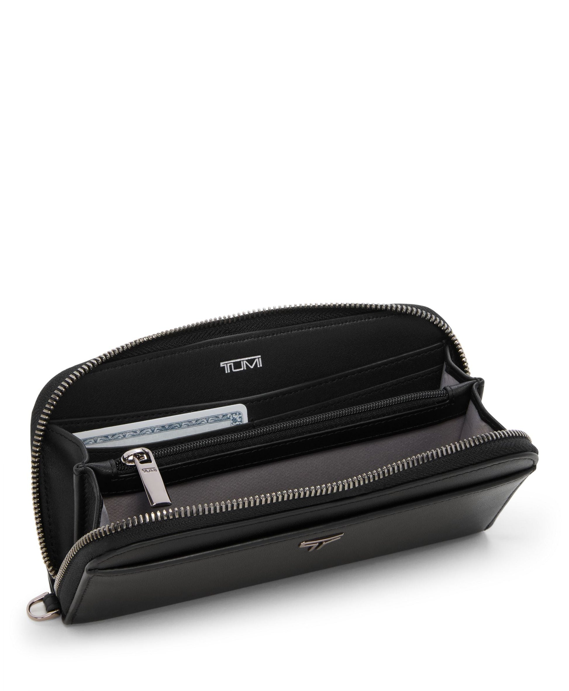 Tumi Wallets Black/Gunmetal Tumi Belden Zip-Around Continental Wallet