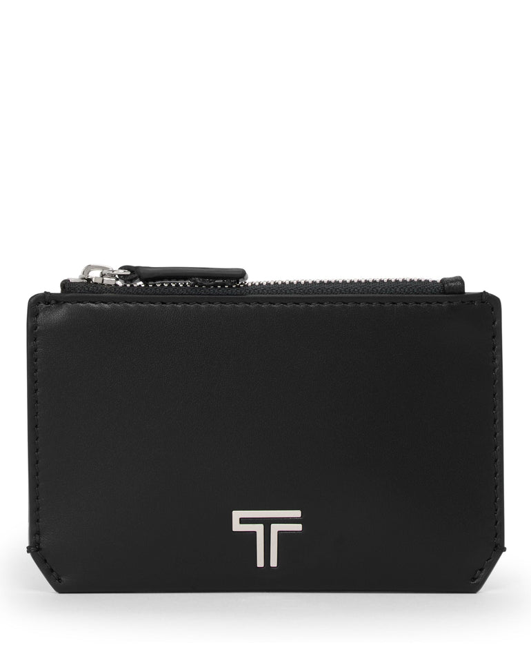 Tumi Wallets Black Noir Tumi Turin Small Zip Card Case