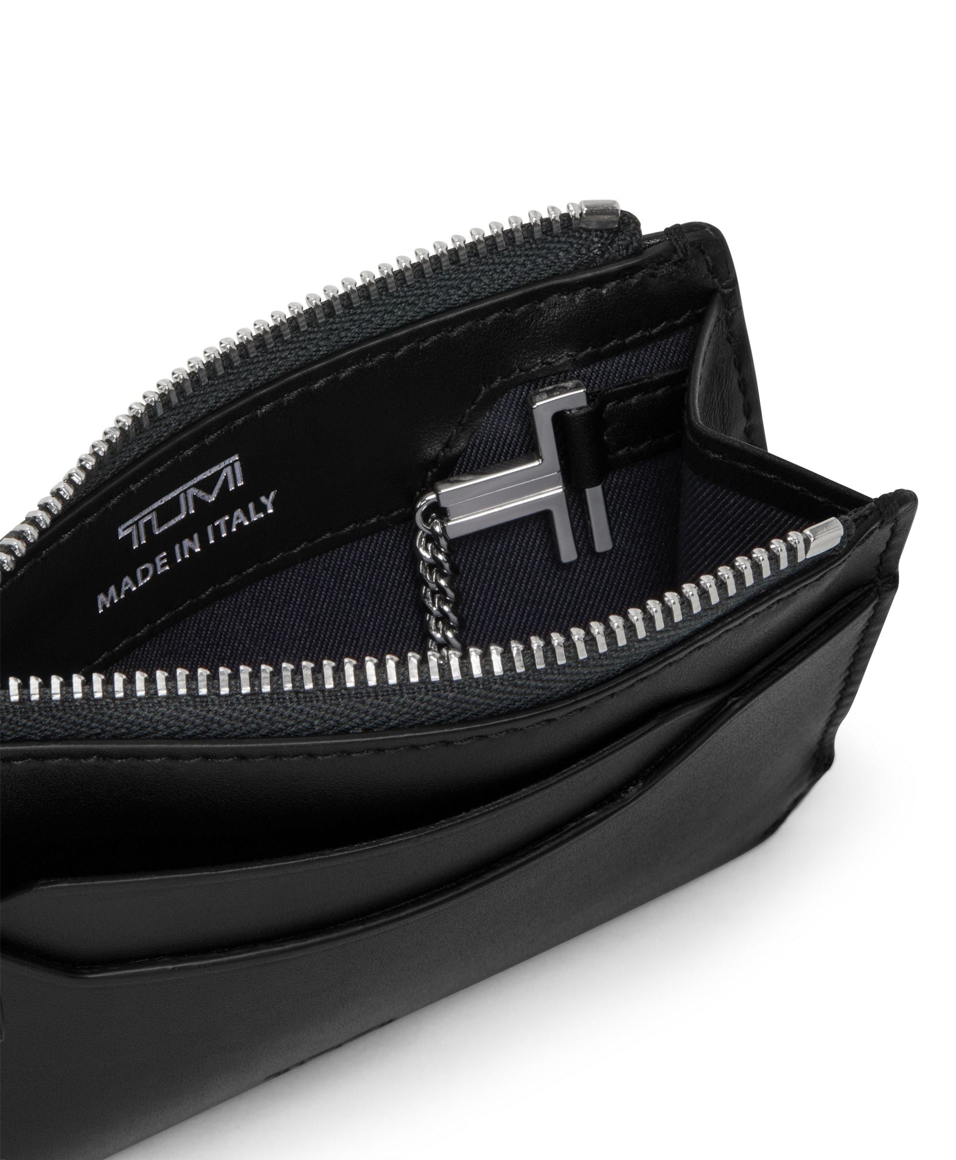 Tumi Wallets Black Noir Tumi Turin Small Zip Card Case