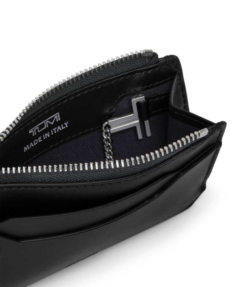 Tumi Wallets Black Noir Tumi Turin Small Zip Card Case