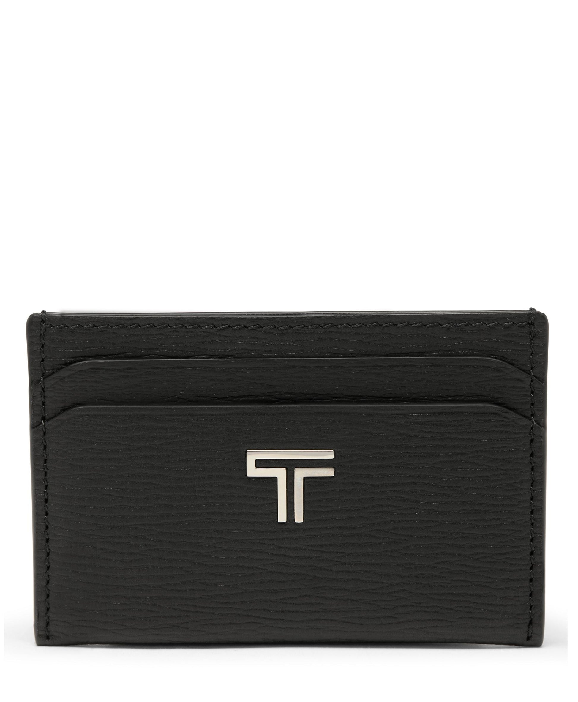 Tumi Wallets Black Pebbled Tumi Turin Slim Card Case