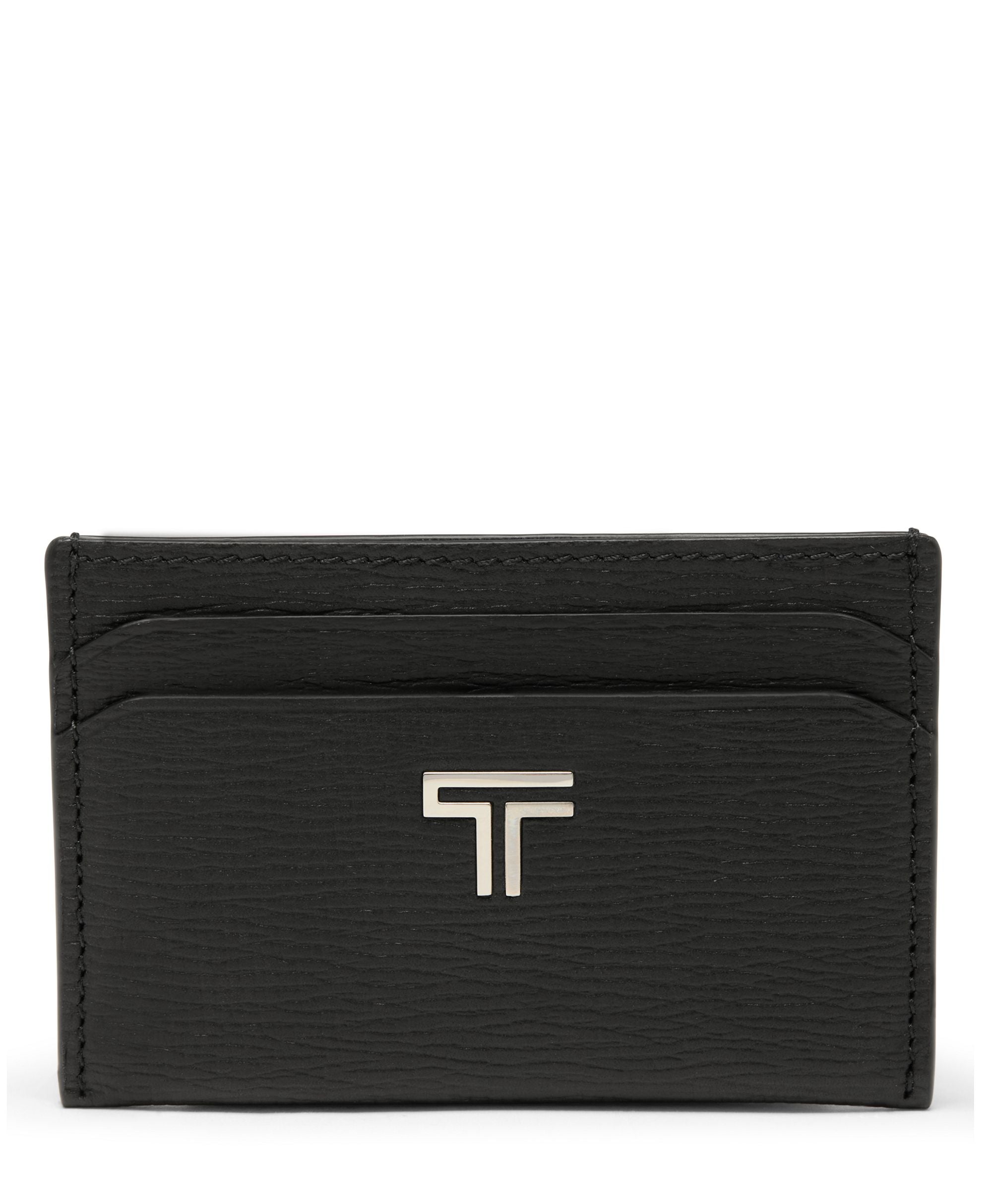 Tumi Wallets Black Pebbled Tumi Turin Slim Card Case