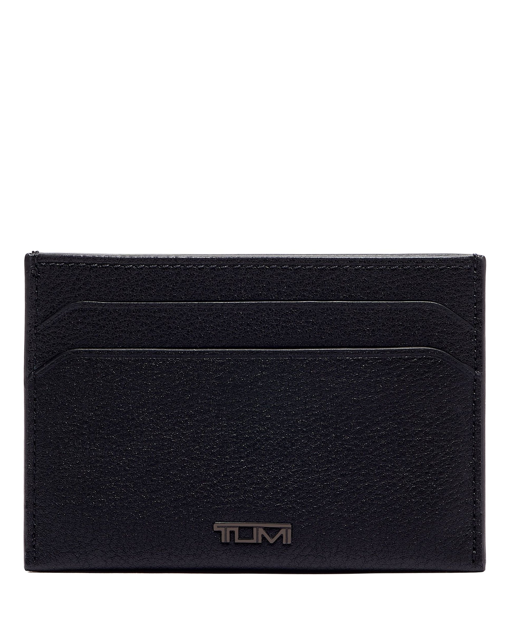 Tumi Wallets Black Textured Tumi Nassau Slim Card Case