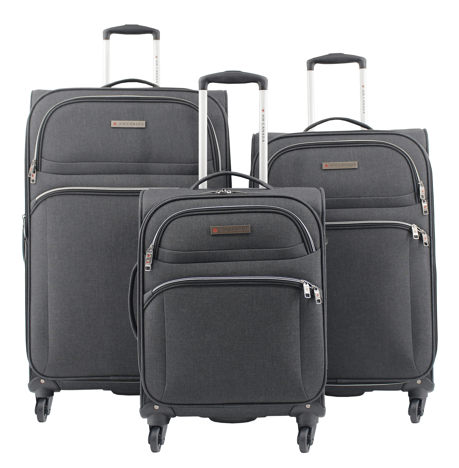 Air Canada Luggage Charcoal Air Canada 3-Piece Expandable Spinner Luggage Set
