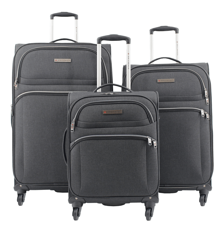 Air Canada Luggage Charcoal Air Canada 3-Piece Expandable Spinner Luggage Set