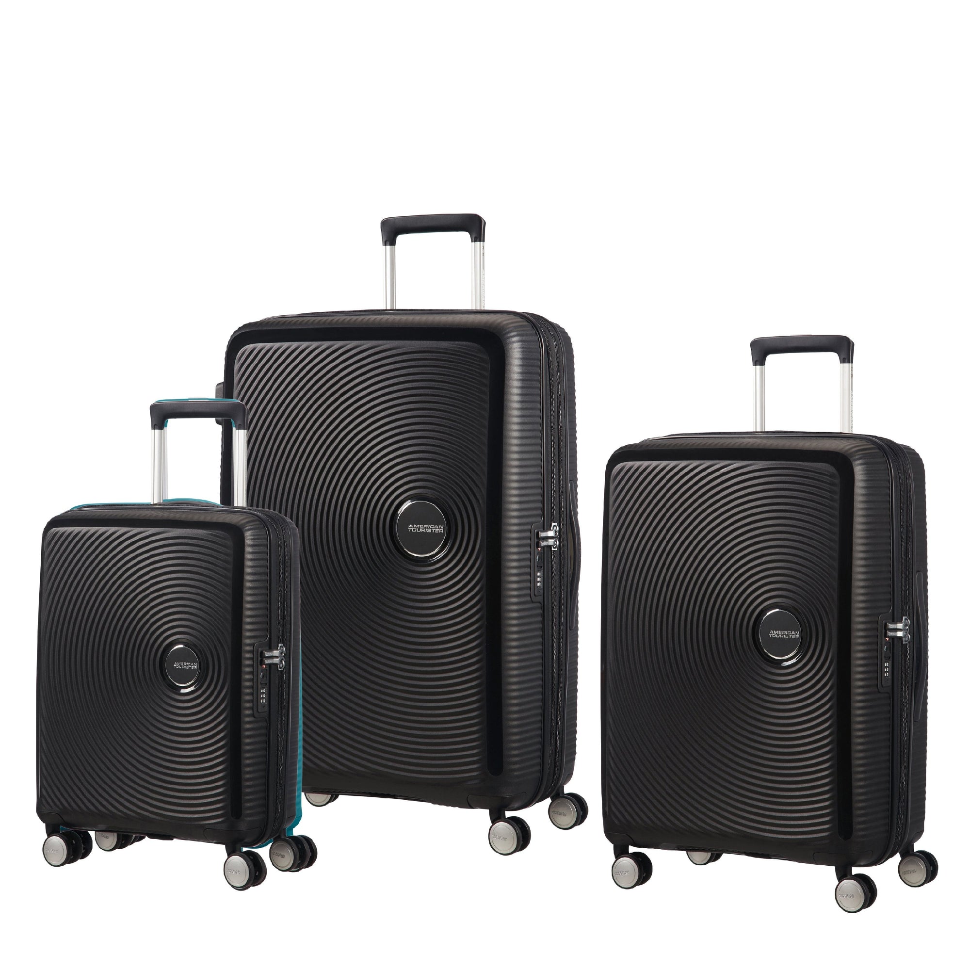 American Tourister Luggage Bass Black American Tourister Curio 3 Piece Nested Spinner Expandable Set