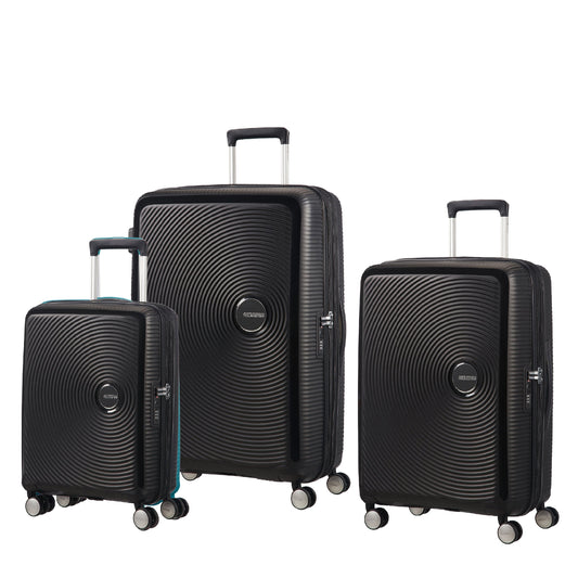 American Tourister Luggage Bass Black American Tourister Curio 3 Piece Nested Spinner Expandable Set