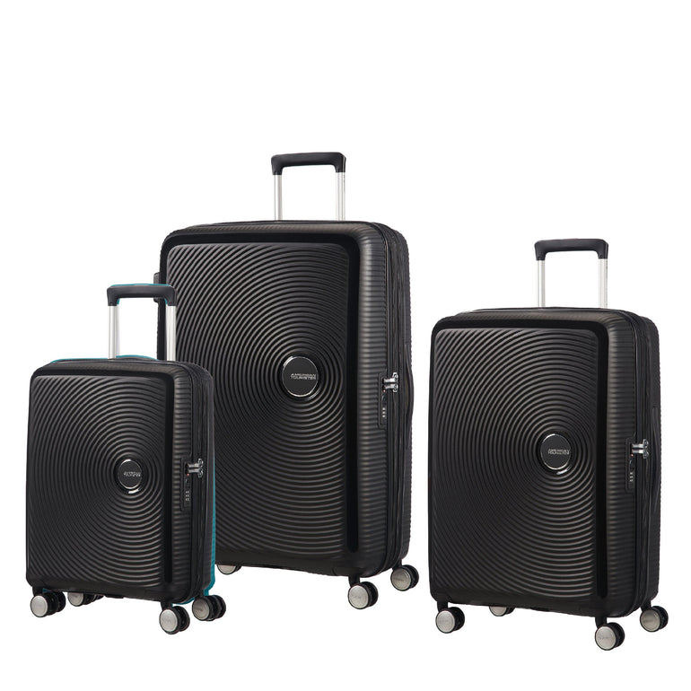 American Tourister Luggage Bass Black American Tourister Curio 3 Piece Nested Spinner Expandable Set