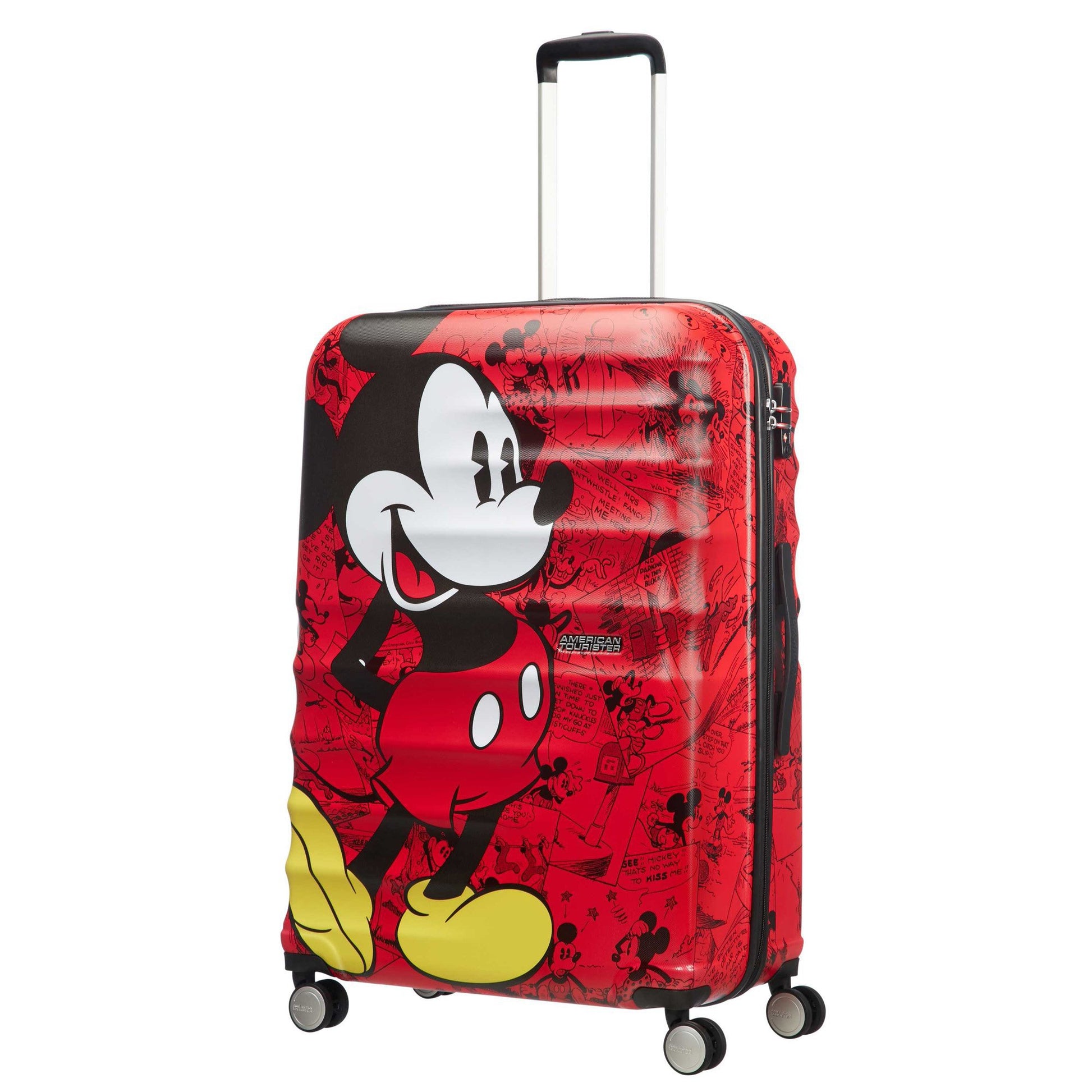 American Tourister Luggage Mickey Comics Red American Tourister Disney Wavebreaker Spinner Large Luggage - Mickey Comics Red