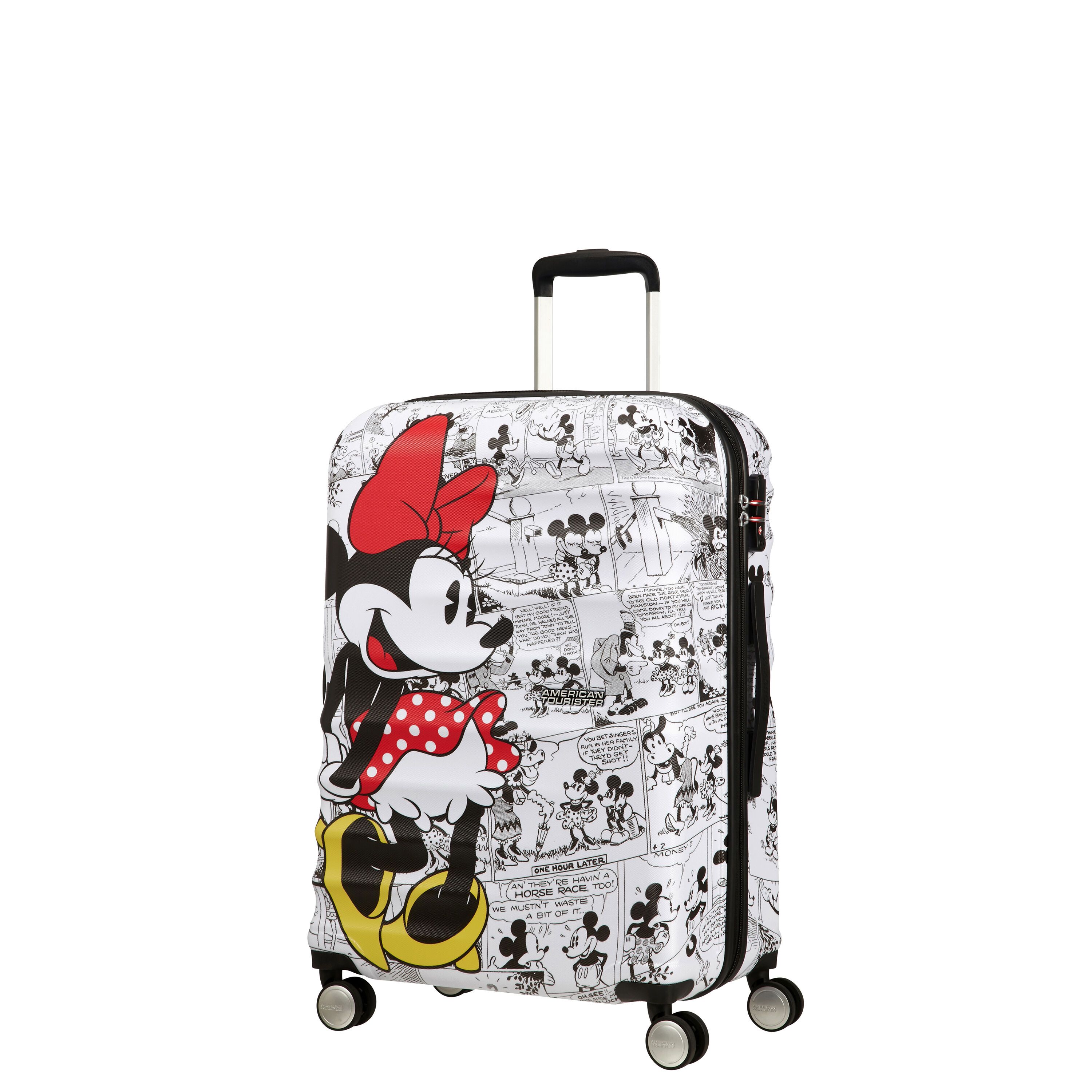 American Tourister Luggage Minnie Comics White American Tourister Disney Wavebreaker Spinner Medium Luggage - Minnie Comics White