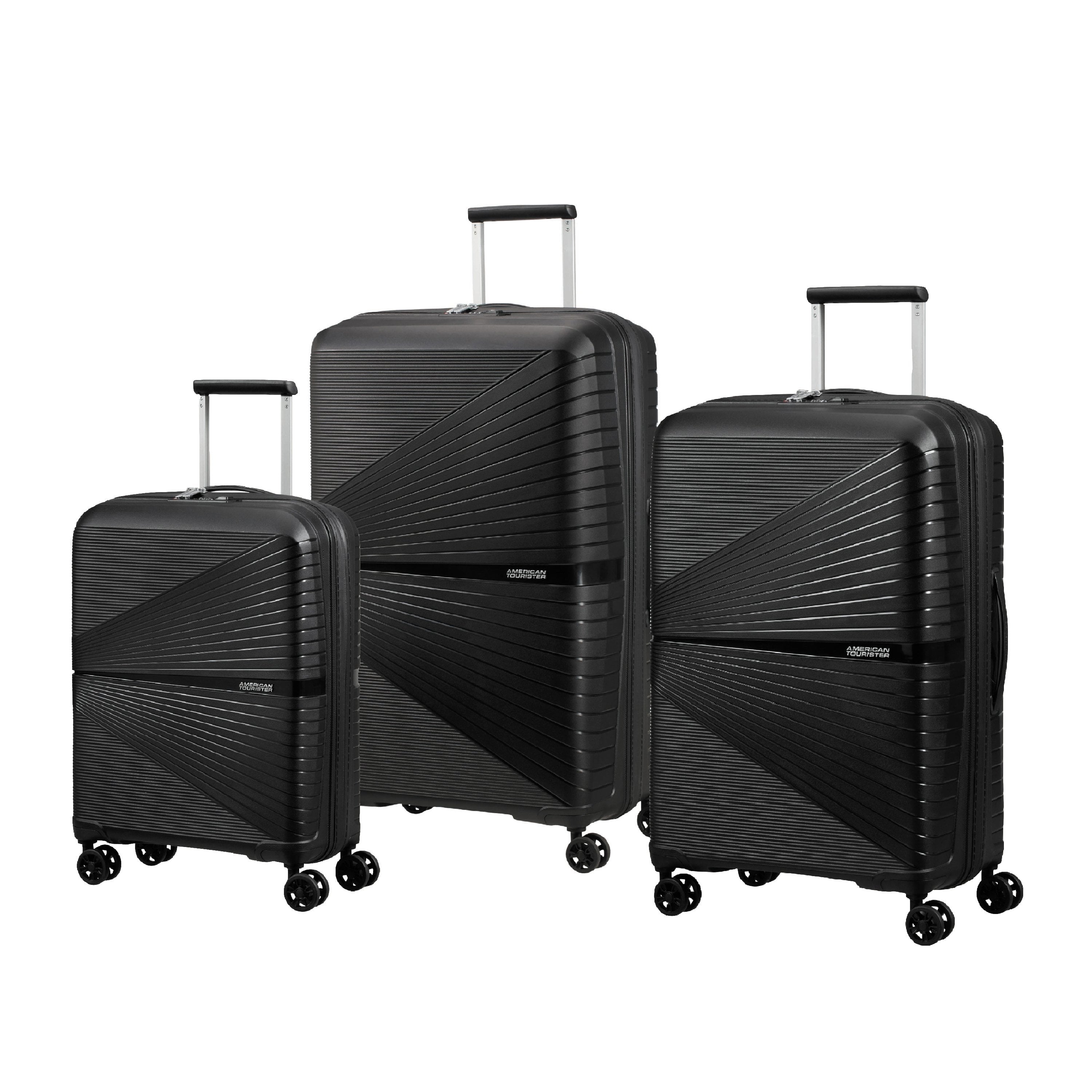 American Tourister Luggage Onyx Black American Tourister Airconic 3 Piece Nested Spinner Luggage Set
