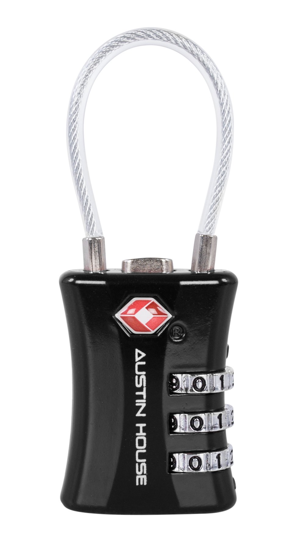 Austin House Locks Black Austin House Travel Sentry 3-Dial Combination Padlock