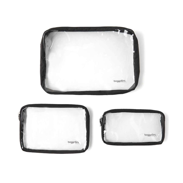 Baggallini Travel Accessories Black Baggallini Clear Travel Pouches