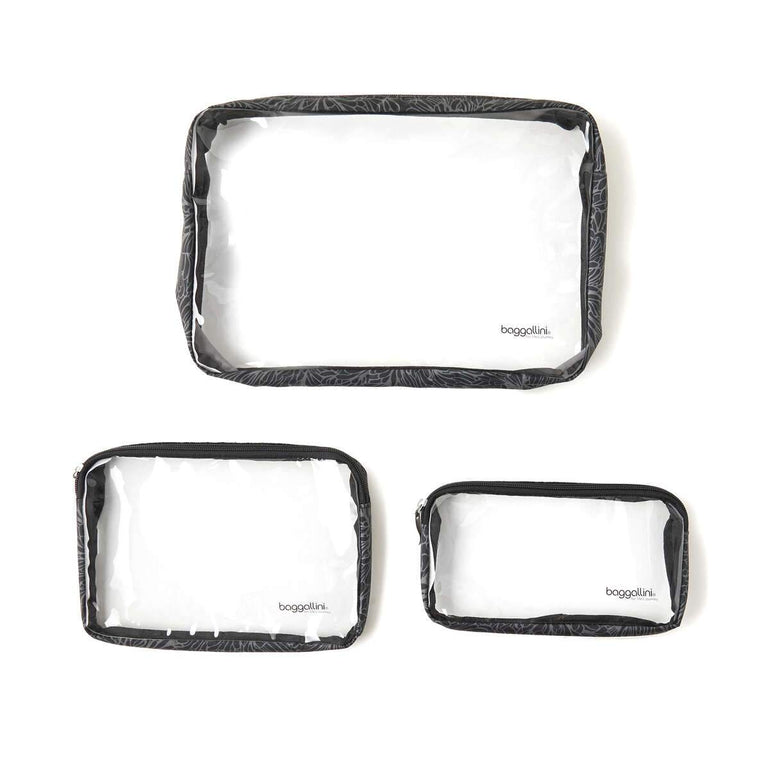Baggallini Travel Accessories Midnight Blossom Baggallini Clear Travel Pouches